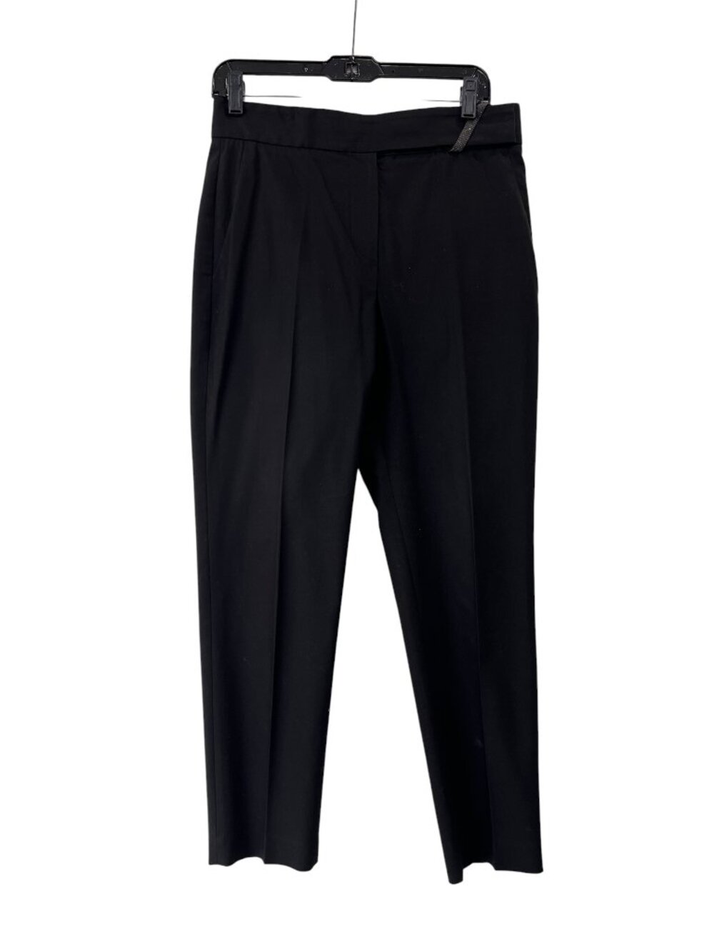 Brunello Cucinelli Black Cotton Trouser Monilli Pant size IT 44/8